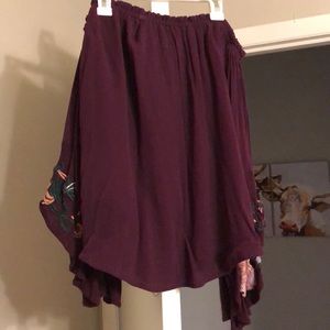 Maroon off shoulder blouse